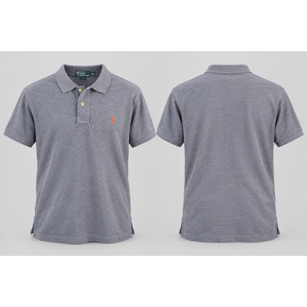 Polo Ralph Lauren Mens XXL Custom Slim Fit Mesh Polo Shirt Dark Blue Authentic